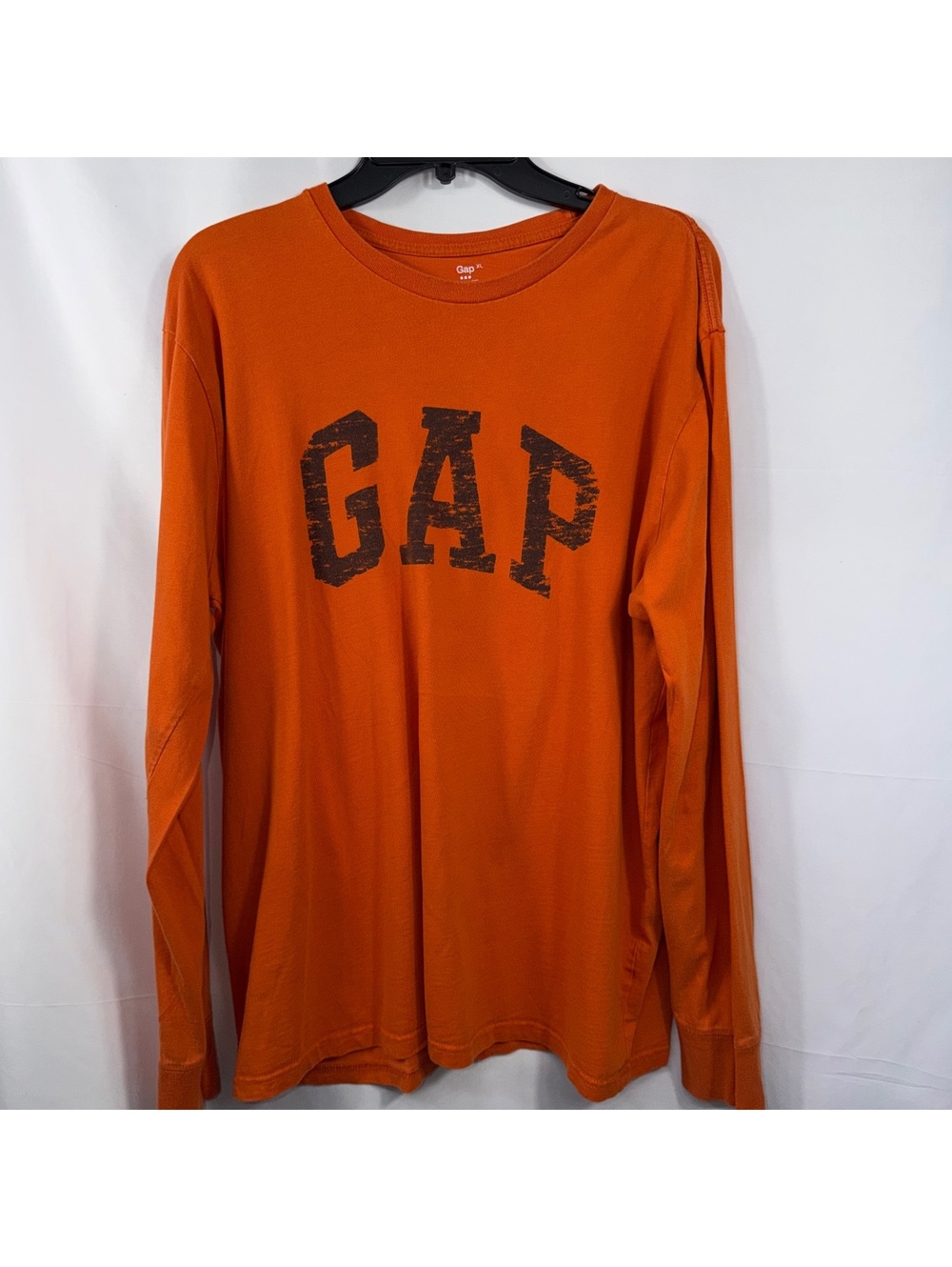 Gap Men’s XL Orange Logo Long Sleeve T-Shirt